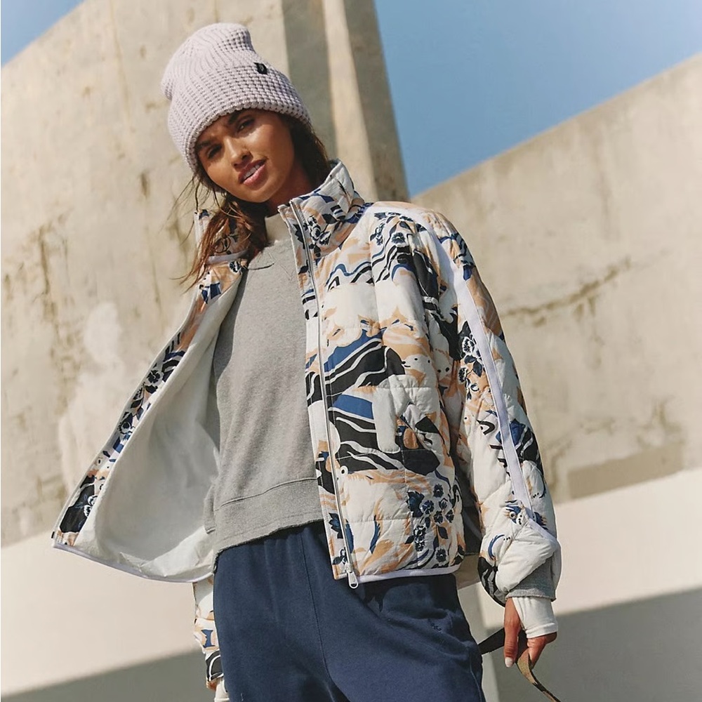 FP MOVEMENT Pippa Printed Packable Puffer Jacket, Size XS